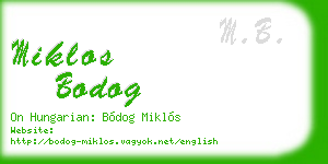 miklos bodog business card